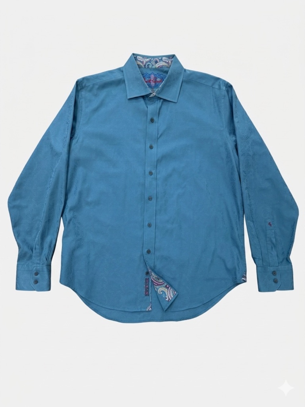 Robert Graham Men's Long Sleeve button down blue shirt XL